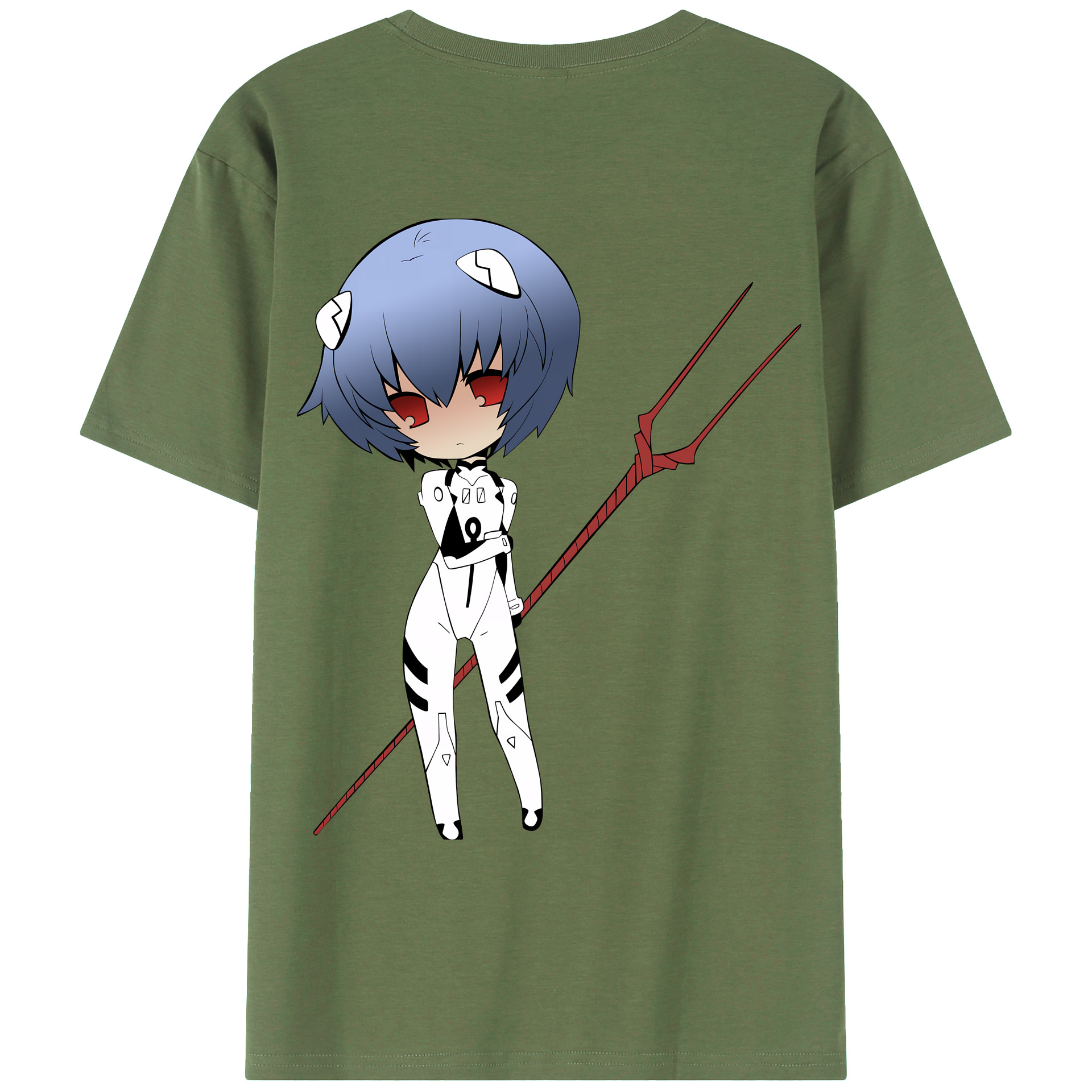 （画像用） EVA 新世紀エヴァンゲリオン 綿100％ メンズ半袖Tシャツ（バックプリント） 通気性